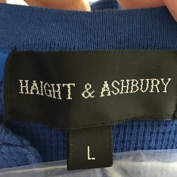 Haight & Ashbury Long Sleeve Royal Blue Henley Top Size L - Picture 10 of 11